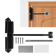 FUYGRCJ Double Spring Door Closer, Aluminum Alloy Automatic Quiet Tension Door Closer, Easy Install Interior Safety Door Closer with Screws