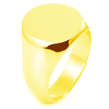 Tioneer Sterling Silver Round Flat Adult Top Polished Female Classic Plain Signet Ring