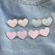 Heart Fit Fixer for Jeans, 4 Pcs Heart Clips Compatible with Loose Pants, No Sew Detachable Button Tightener, Waist Adjuster