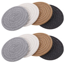 Table Top Decor Wedding Placemats Japanese Cotton and Linen Coasters Woven Rope Manual Sunglasses 8 Pcs