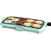 20" Electric Skillet, Non-Toxic Ceramic Nonstick, PFAS PFOA-Free, Removable Drip Tray, Easy Clean, Compatible with Pancakes Eggs Sausage