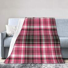 pink white and black plaid Flannel Blanket Funny Ultra-Soft Micro Warm Throw Blanket Fleece Blanket Interesting Gift 80"x60"