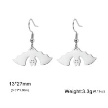 RSAMD Punk Bat Drop Earrings for Women Girls Animal Inverted Bat Dangle Earrings-Steel Color