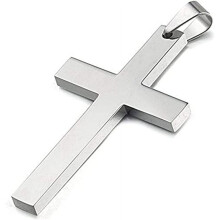 925 Sterling Silver Simple Unisex Mens Cross Pendant
