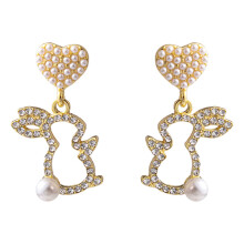 Easter Earrings Rhinestone Rabbit Bunny Dangle Earrings For Women Girls Statement Spring Themed Drop Earrings Holiday Jewelry Gifts
