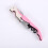 Pink Corkscrew Double Hinge Waiter Wine Key Bottle Opener with 2