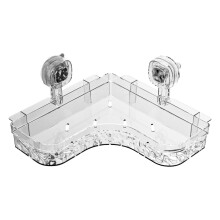 Bathroom Suction Cup Triangle Shelf No Drill Wall Mounted Organizer Corner Storage Rack For Si.n.k Area & Shower Room