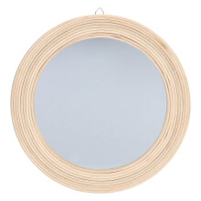 Guangmc Vintage Rattan Wall Mirror for Home Decor