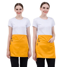 Shinycome Men Women Kitchen Restaurant Waist Apron Solid Color Half Short Apron Adjusted With Pockets Pen Loops for Server Waiter