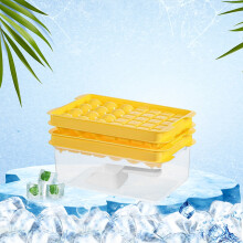 FloHua Two-in-One Ice Pellet & Ball Maker with Lattice Shovel, Double Layer Press Ice Storage Box – compatible with standard ice trays