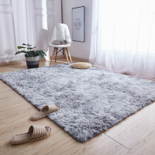 Area Rug, 50"x80" Tie-Dyed Coffee Indoor Ultra Soft Plush Rugs for Living Room, Non-Skid Modern Nursery Faux Fur Rugs for Kids Room Home Decor Gray