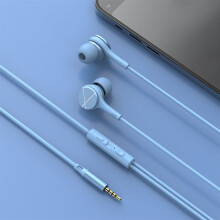 Txmfgh Wired In-Ear Earphones with Noise Cancelling, Mic, Multifunction Buttons, Ergonomic Design, Stereo Sound, Ideal for Gaming, Hiking, Jogging
