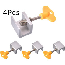 Ruibeauty 4Pcs Adjustable Aluminum Window Locks, Compatible with Sliding Windows & Garage Doors, Child Proof Security Locks with Keys