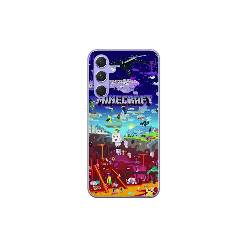 Compatible With Samsung Galaxy A54 Transparent Case Minecraft 9313598803344