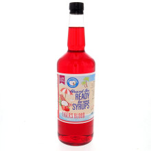 Shaved Ice & Snow Cone Syrup - BPA- Recyclable Plastic Bottle Quart (32 Fl. Oz) - Blood - Made with Non-GMO 100% Pure Cane Sugar, Ready to Use