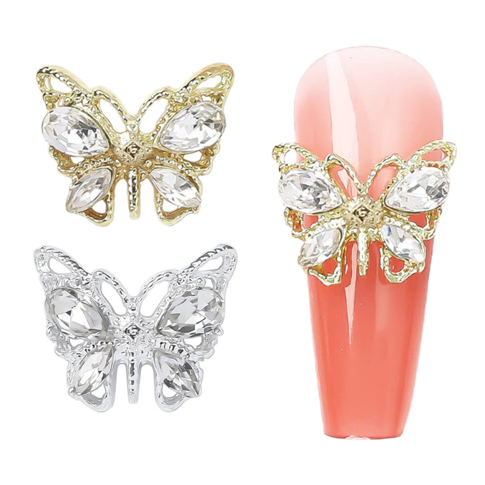 20PCS 3D Butterfly Nail Art Rhinestones EyeCatching Crystal Charms for Manicure and Crafts