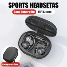 SUSUchens J92 Wireless Earbuds, HiFi Noise Cancelling, LED Display, Bluetooth 5.0, compatible with iPhone, Android, Black