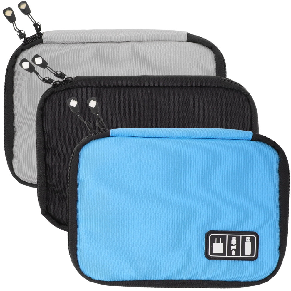 3Pcs Electronic Organizer Bag Cable Carrying Case Travel Digital Bag Organizer 9313598808189