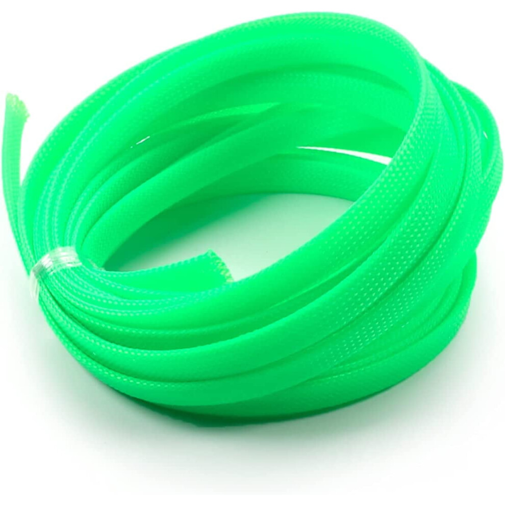 1Pcs 32.8Ft Expandable Braid Sleeving, Protector Wire Flexible Cable Mesh Sleeve Fluorescent Green 9402001800862