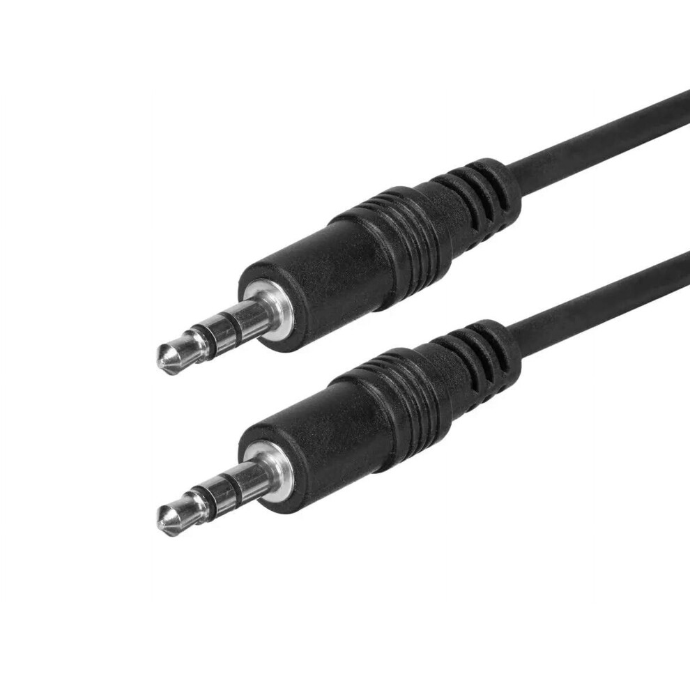 Audio/Stereo Cable - 3.5Mm(1/8") Aux, Male To Male Trs Plug, Molded Strain Relief Boots, 25 Feet, Black 9402001800909