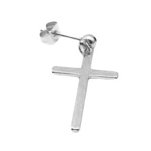 1Pc Punk Men Women Stainless Steel Cross Dangle Ear Stud Earring Party Jewelry