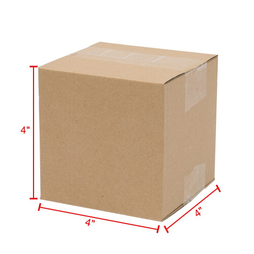 100 Corrugated Paper BoxesYellow, 4x4x4" 1