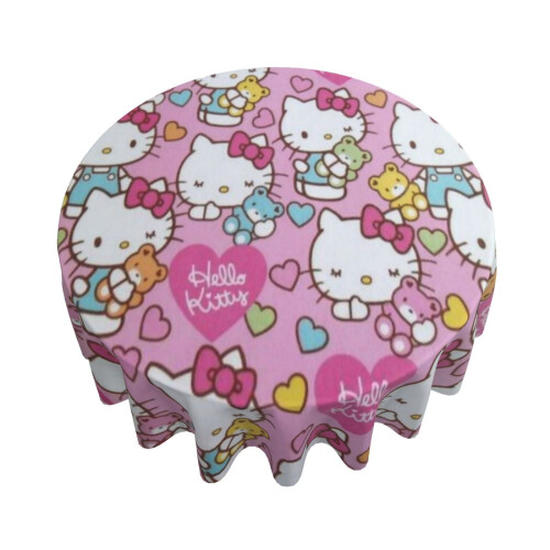 Hello Kitty Rectangular Tablecloth, Water Resistance Antiwrinkle Spillproof Soft Fabric, compatible with 60in tables 1