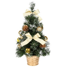 Zeonetak Pre-Lit Fiber Optic Christmas Tree with Colorful LED, Green, 15.7" x 7"