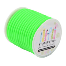 1Roll Synthetic Rubber Cord Hollow Wrapped Around White Plastic Spool Lime Green 5mm Hole: 3mm 10.94yards/roll(10m/roll)