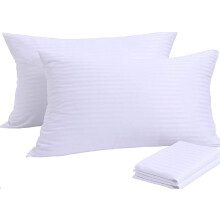 4Pack Pillow Protectors, Hypoallergenic 400 Thread Count 100% Cotton Sateen, Zippered Standard Size, White, Lifetime Replacement