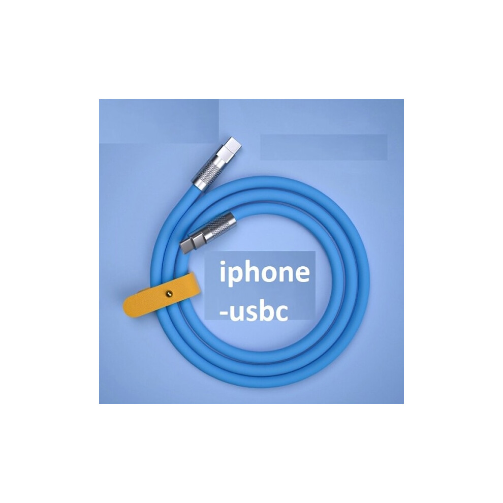 2Pcs 2M 120W Fast Compatible With Iphone Usb Charger Blue 9085618779525