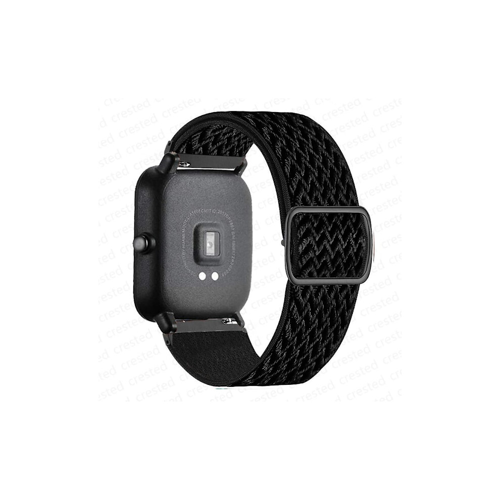 20Mm/22Mm Nylon Elastic Band Compatible With Amazfit Gts 4/2/2E/3/Mini, Gtr 4/3/Pro/2, Bips Racer - Black 9085618779617