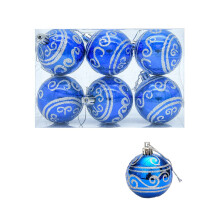 6 Sets 6cm Christmas Balls, Silver Striped - Compatible with Christmas Tree Decor - Gifts for Friend
