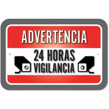 Advertencia 24 Horas Vigilancia Warning Surveillance 24 Hours Spanish Sign