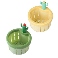 Cactus Kitchen Sink Drain Strainer, Press Automatic Dumping Basket
