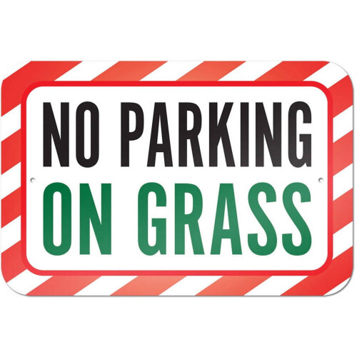 No Parking On Grass Sign