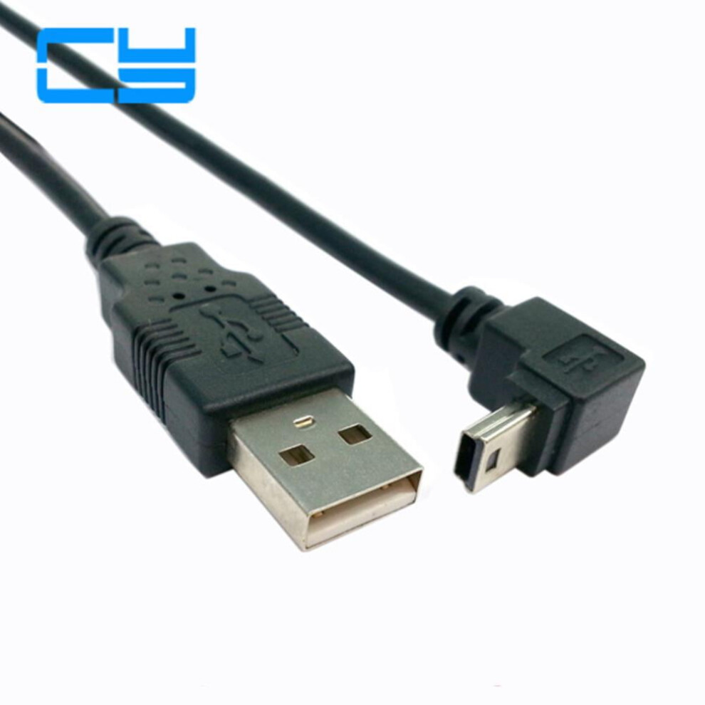 Down Angled 90 Degree Mini Usb 2.0 B Type 5Pin Male To Usb Male Data Cable 0.5M 9085618783508
