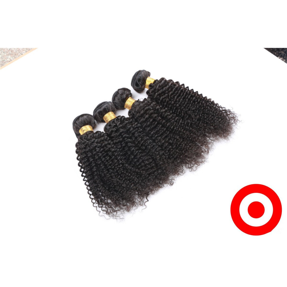 Unisex Malaysian Virgin Hair Bundles 10 Inch Kinky Curly Extensions 300G Natural Color Full Volume
