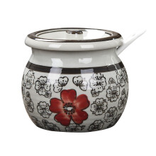 Porcelain Sugar Bowl with Lid and Spoon for Coffee and Tea, Ceramic Sugar Container Jar