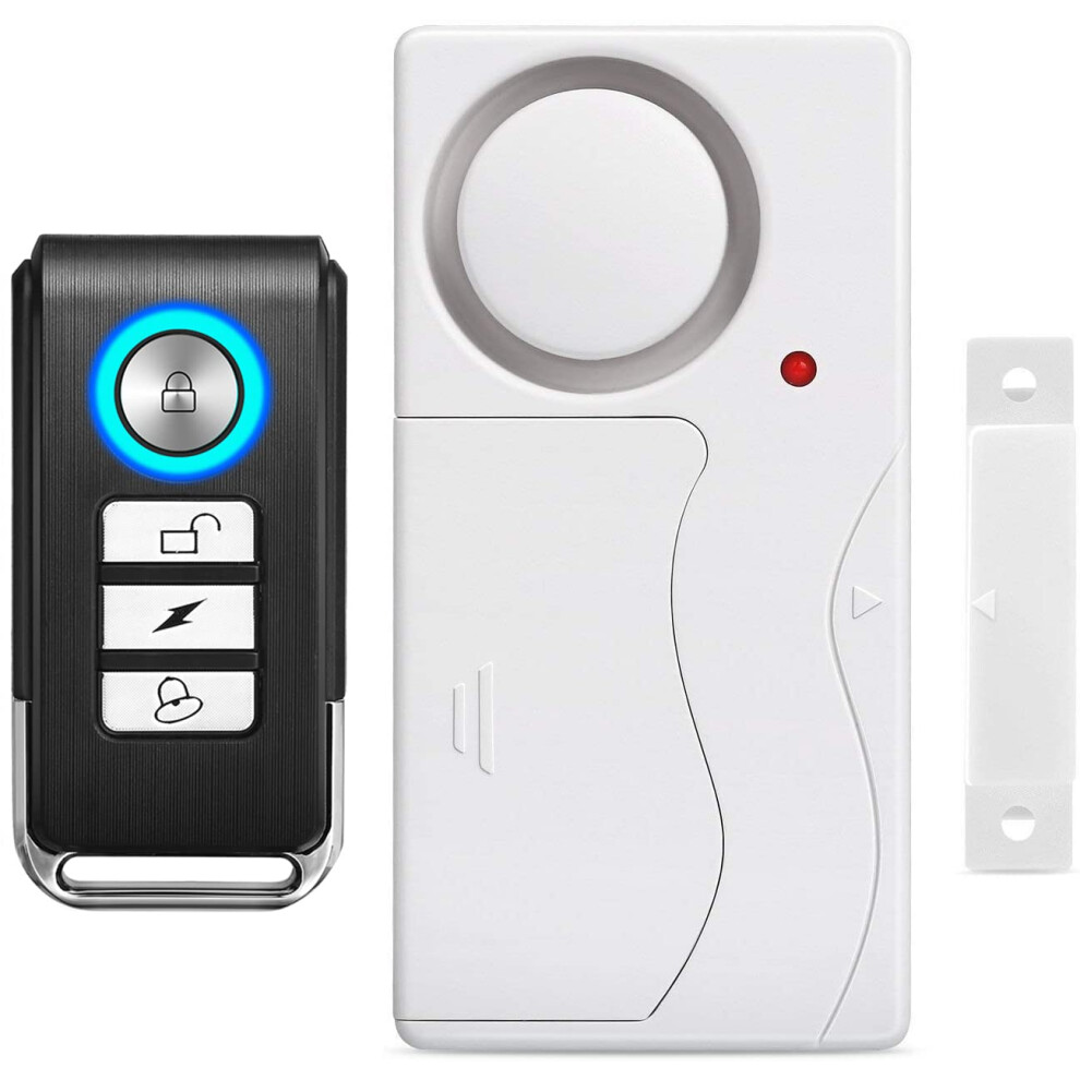 Wireless Door And Window Security Alarm With Remote, 105Db Loud Magnetic Antitheft System White 9070919613715