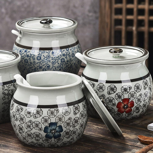 Sugar Bowl with Lid and Spoon, Ceramic Sugar Container for Coffee, Tea and Kitchen Storage 2