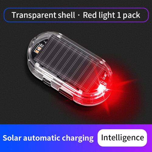 Solar Car Alarm Light with Red and Blue Flashing LED, Solar Powered AntiTheft Security for Vehicle 2