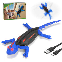 Wall Climbing Gecko, Rechargeable Wall Crawler Chameleon, RC Robot Crawls Along Walls and Ceilings, LED Eyes, Realistic Movements, Christmas & Birthd