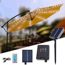 Solar Clip Light for Tent, Umbrella & Ground - 8 Modes, USB Charging, Compatible with Outdoor, Beach, Solar Flood Lights