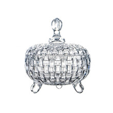 Crystal Glass Sugar Bowl with Lid Dustproof Design for Coffee, Tea, Candy and Kitchen Storage