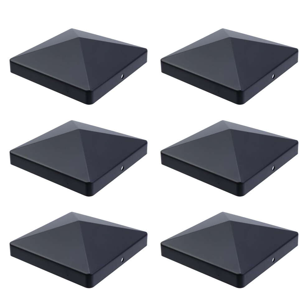 6Pcs 4X4 Black Fence Post Caps Weatherproof Protection For Wood Deck And Outdoor Decoration 9455672560801