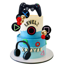 Video game themes Cake Toppers Headset Cake Decoration Ball Controller Cake Decoration for Birthday Party Supplies