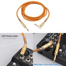 FOR 9.84ft Guitar Cable with Right Angle and Straight Connectors Double Male Ends Male Stereo Cord Wire