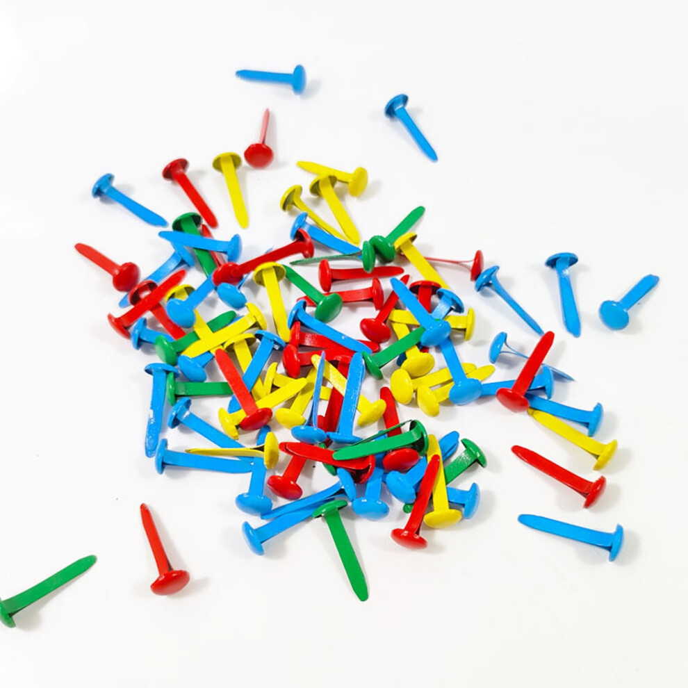 400 Pcs Assorted Colors Mini Metal Brads, Brass Paper Fasteners For Kids Craft, Scrapbooking, Diy, School Projects, Decorative Paper Art 9058772074386