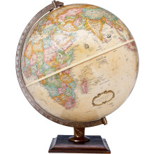 World Classic Globe, 12" Desktop World Globe For Home or Office Desk Decor, Raised Relief, Up-to-date Cartography, Made in the USA, Antique (Brown B)